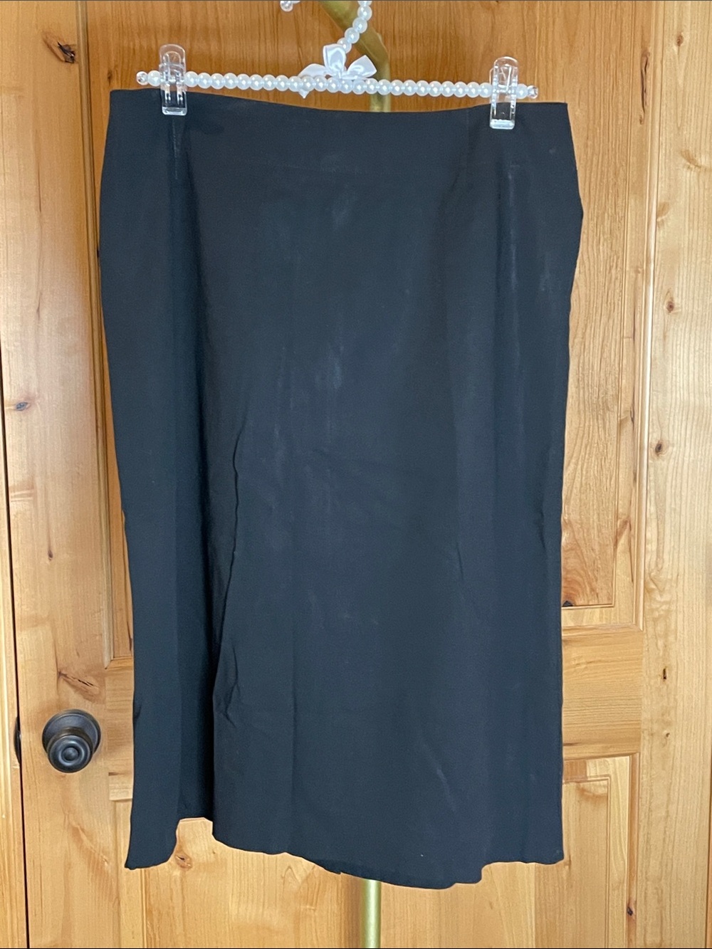 Louis Vuitton Black Midi Skirt — Sleek Straight Silhouette Size IT 42